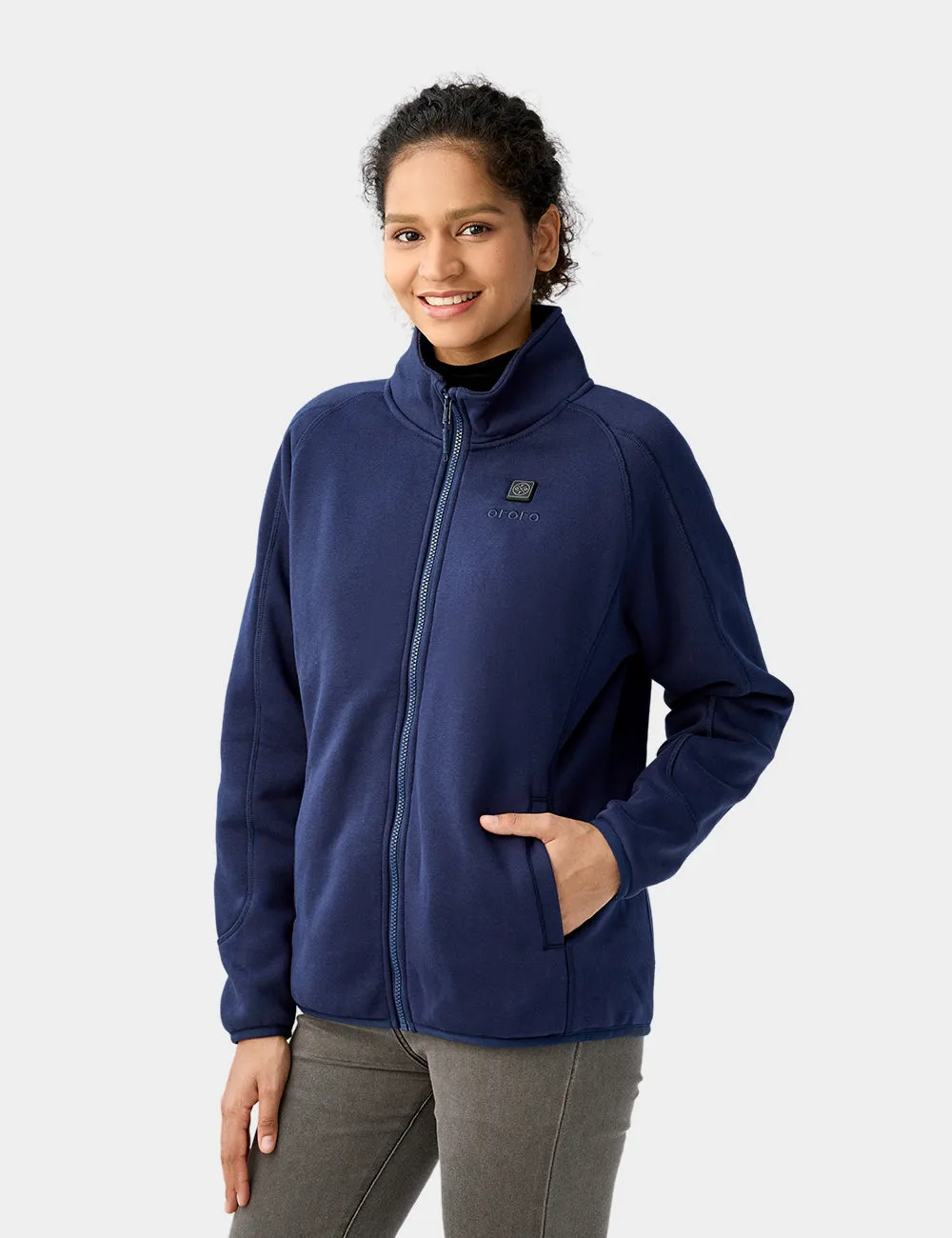 Women's Heated Full-Zip Fleece Jacket - Blue