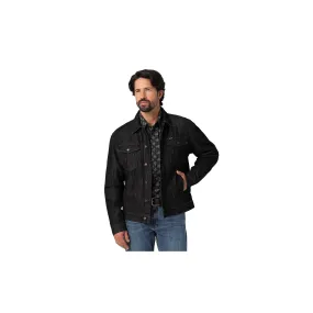 Wrangler Denim Jacket Sherpa Lined Black Obelisk